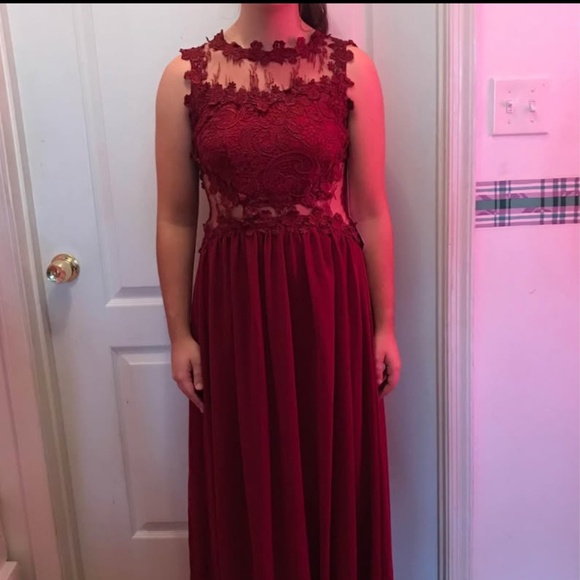 Deep Berry Formal Dress, Size Medium - Picture 3 of 5